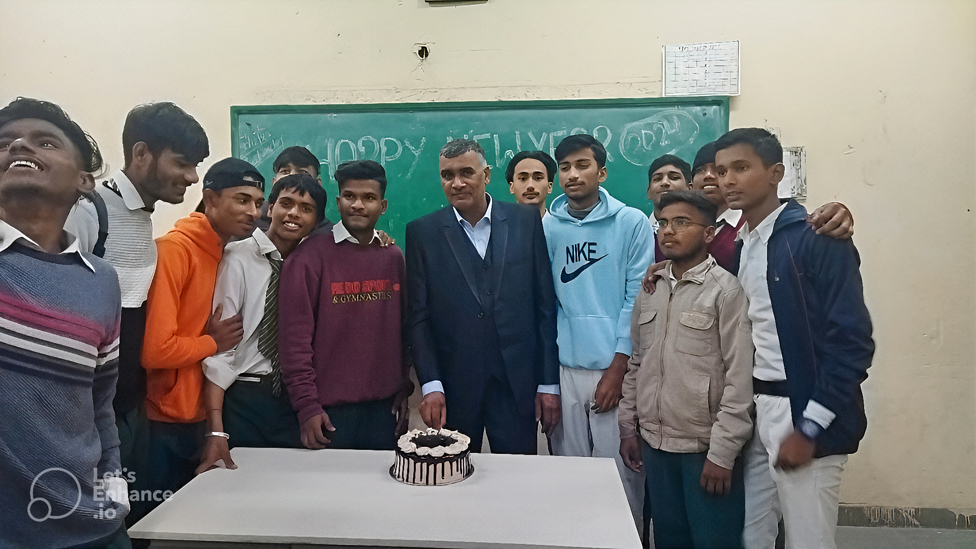 Group photo with students